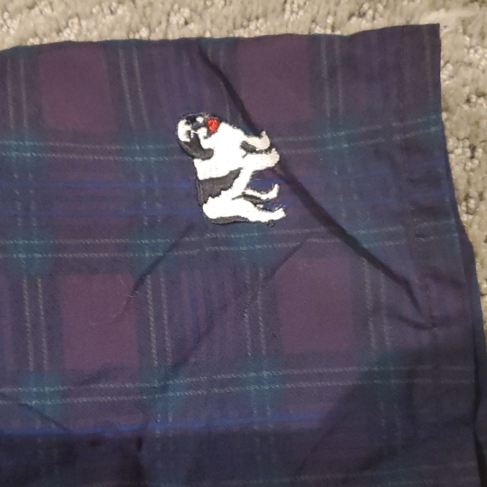 VINTAGE 90S Big Dogs Plaid Swim shirts. Size L 1990'S= RARE = SAINT BERNARD
